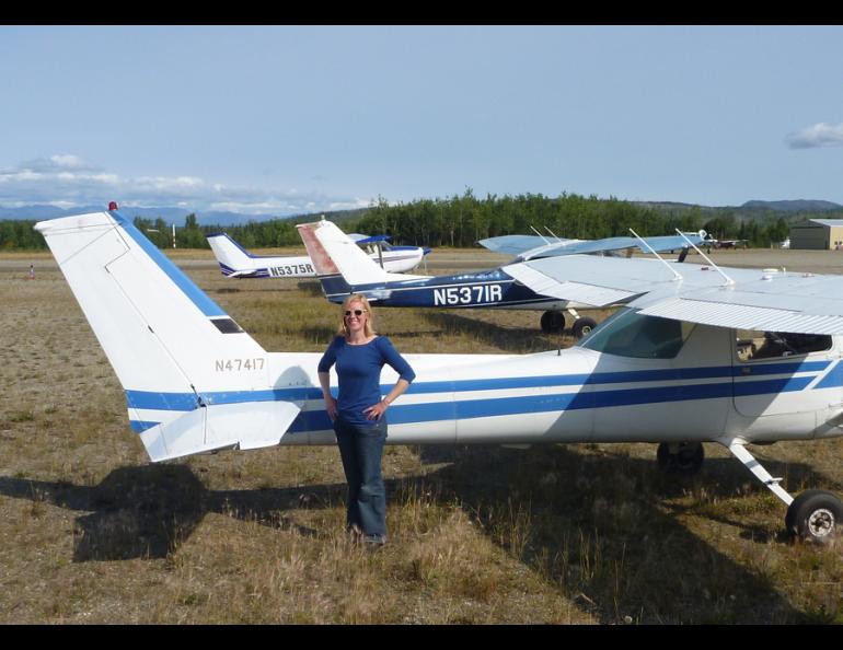 Jessica Cherry with her Cessna. 