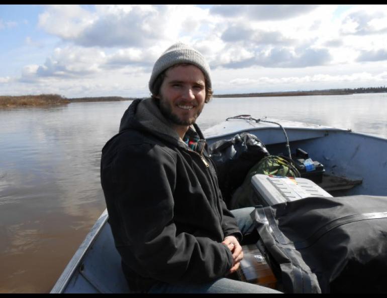 Sean Brennan at work on the Nushagak River.