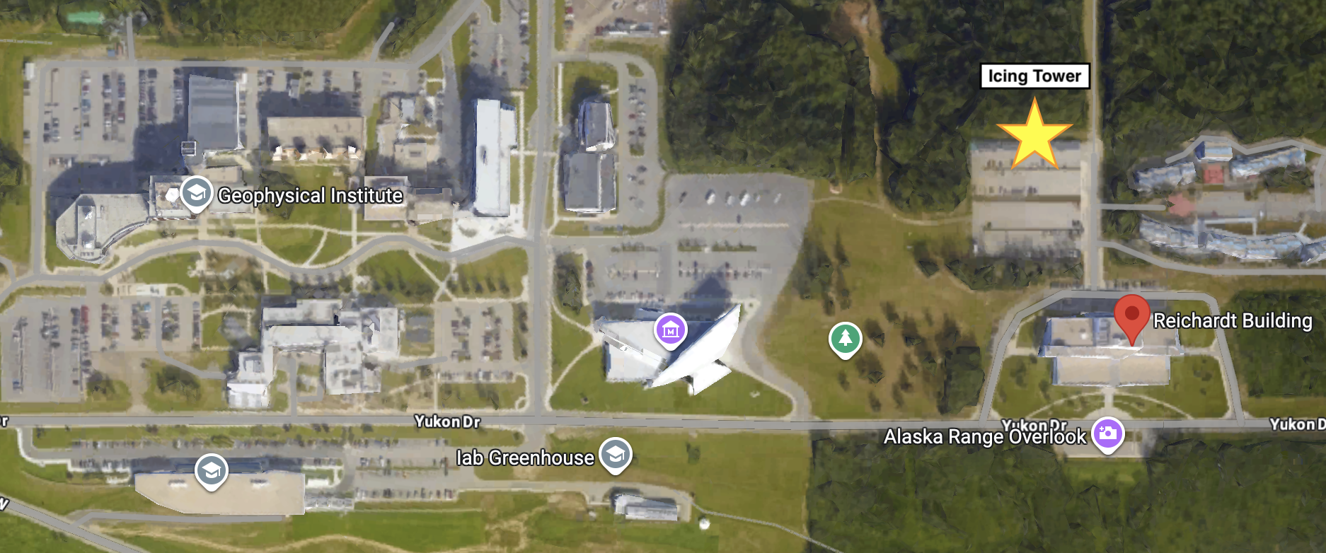 Map of the University of Alaska Fairbanks West Ridge.