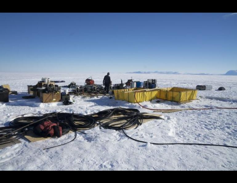UAF Geophysical Institute researchers will use this ice-drilling system to cut a hole through Antarctica’s Thwaites Glacier to the ocean below. The system is shown here disassembled during an earlier project. Photo by Martin Truffer.