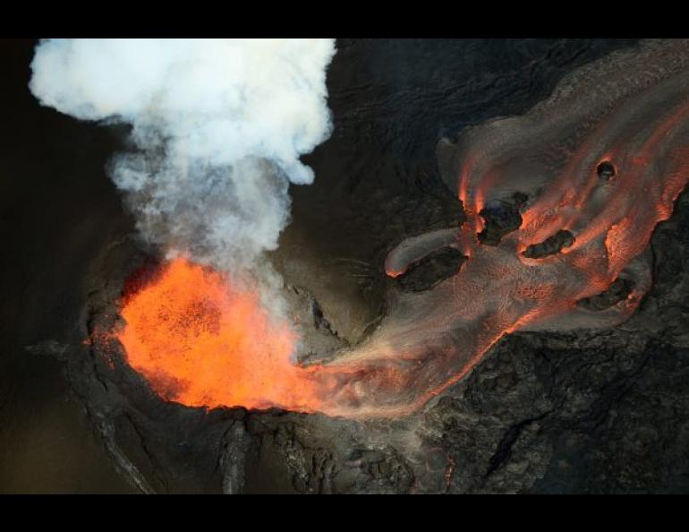 Lava flows from Hawaii’s Kilauea Volcano, which is being studied with help from researchers from the University of Alaska Fairbanks. Photo by Jeff Freymueller.