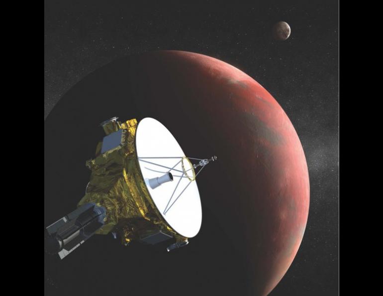 An artist’s rendition of the New Horizons space probe to Pluto. Image NASA/Johns Hopkins University, Applied Physics Laboratory/Southwest Research Institute.
