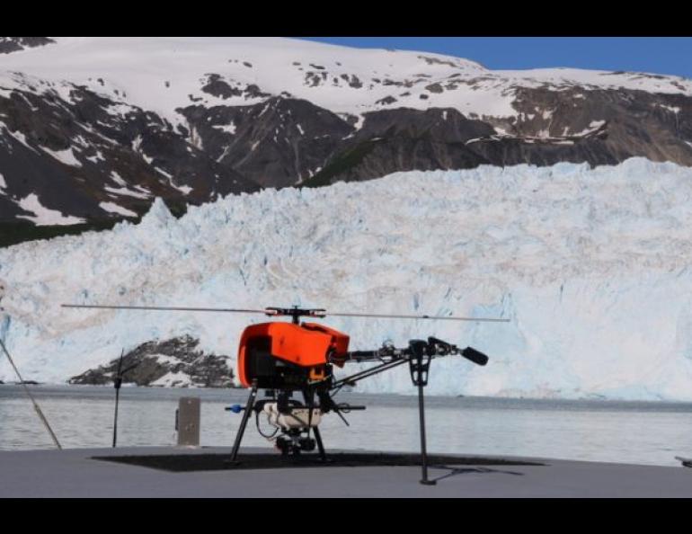 A Responder unmanned helicopter, owned by the ACUASI. ACUASI, part of the University of Alaska Fairbanks Geophysical Institute, will participate in a new federal program to help merge drones into the nation’s airspace. Photo courtesy ACUASI.