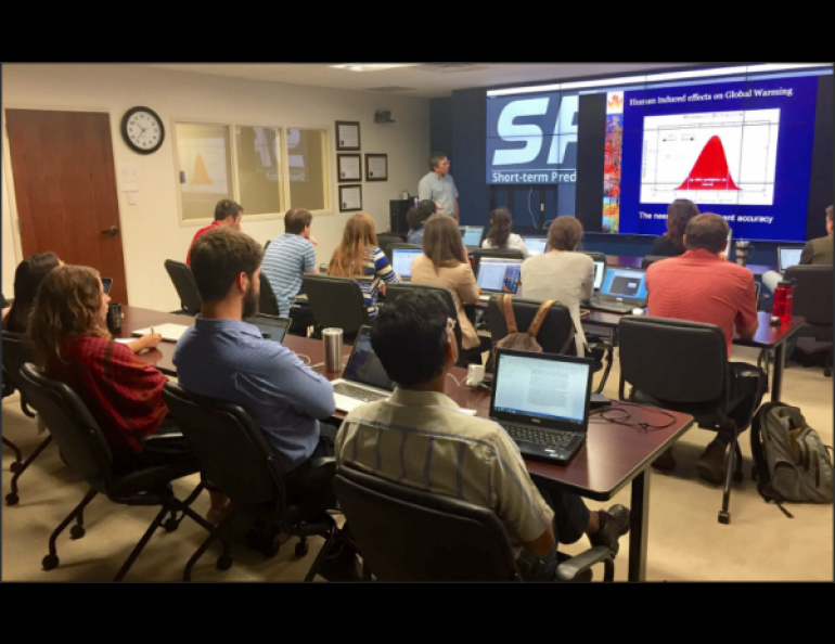 Attendees participate in a synthetic aperture radar training session in Huntsville, Alabama. Photo by Franz Meyer.