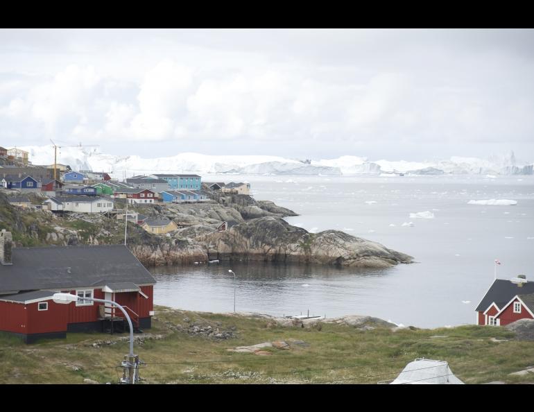 Ilulissat, known as “the city of icebergs” sits adjacent to Greenland’s Ilulissat Glacier, which flows into the Atlantic Ocean. Such outlet glaciers lead ice sheet loss in Greenland. New research shows that if this loss continues at its current rate, it could result in an ice-free Greenland.