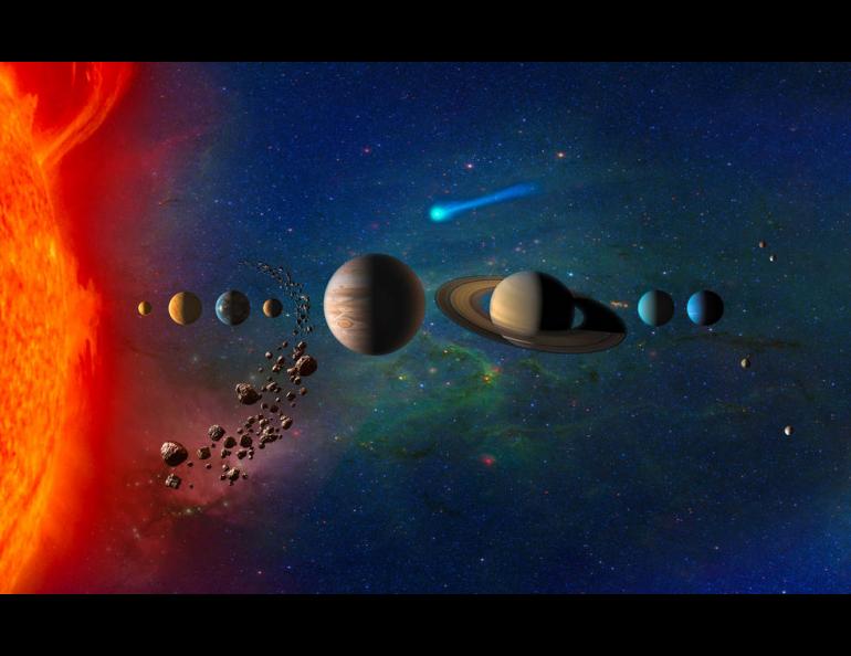 Artist concept of the solar system. Image by NASA
