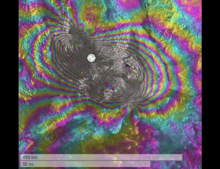 Imagery from the SARVIEWS 2.0 interface shows the M 7.1 Ridgecrest, CA Earthquake from July 2019. SARVIEWS 2.0, is a free automated tool that allows scientists, the public and emergency management professionals to monitor and analyze natural hazards in near real-time.