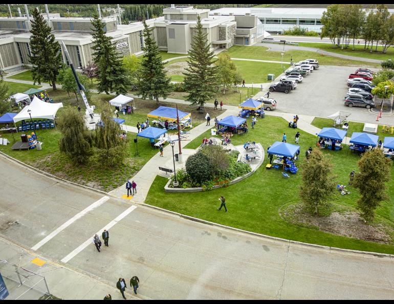 View of the GI's 75th anniversary celebration from the sixth floor of the Elvey Building. GI photo by LJ Evans.