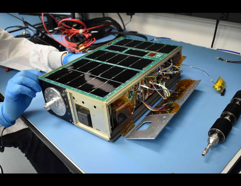 A photo of CuPID in December 2019, when the chassis, or base frame of the device, met the avionics. Credit: Emil Atz