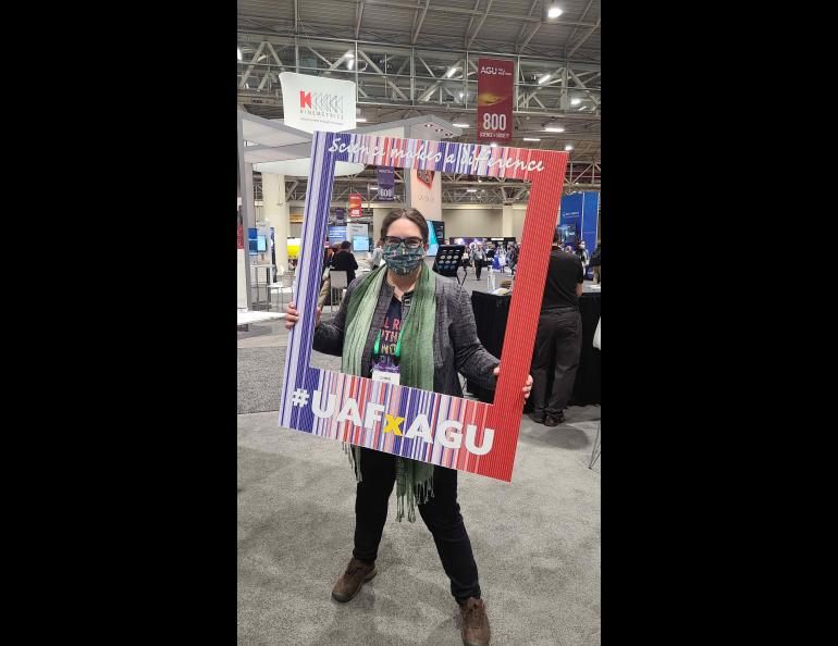 Chris Waigl at the American Geophysical Union fall meeting in New Orleans. Photo courtesy Chris Waigl.