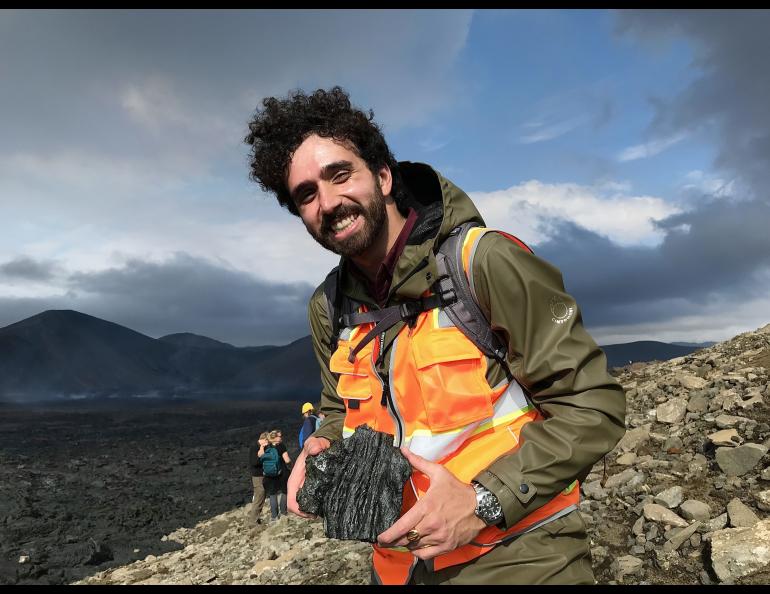  Jamshid Moshrefzadeh in Iceland in August 2021 to observe the eruption of Fagradalsfjall volcano. Photo courtesy Jamshid Moshrefzadeh.