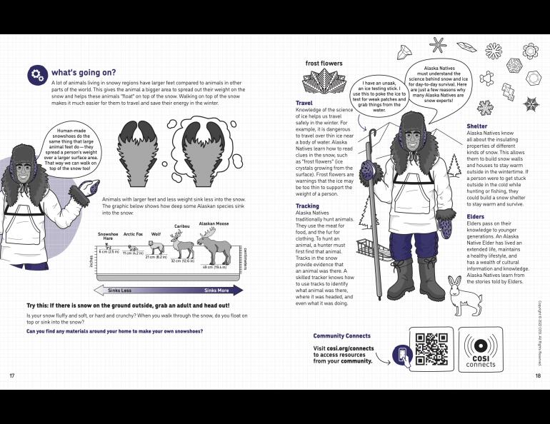 Two pages from the 20-page snow kit booklet. Image courtesy of UAF Geophysical Institute 