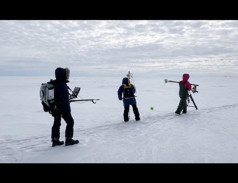 Hannah Chapman-Dutton, Anika Pinzner and Serina Wesen at work. Photo by Jennifer Delamere