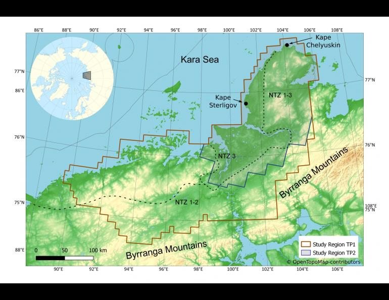 This map shows location of the study area and the time periods studied. TP1 is 2010-2017. TP2 is 2018-2021. Image from research paper.