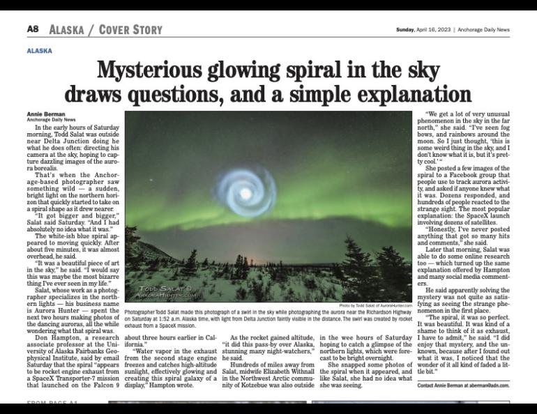Anchorage Daily News, Sunday, April 16, 2023