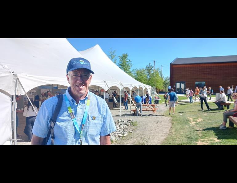 Guy Doré, president of the Canadian Permafrost Association, at the International Conference on Permafrost. The weeklong conference in Whitehorse, Yukon, began June. 16, 2024. Photo courtesy Guy Doré