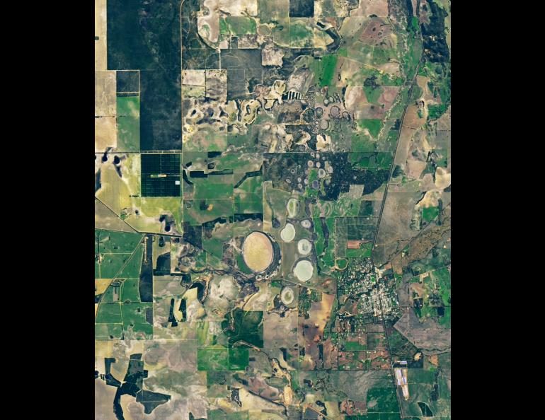 Clusters of “fairy circles” in Western Australia have been found to seep hydrogen gas. The image was acquired by the Landsat 9 satellite on June 27, 2023. Landsat 9 is a partnership between NASA and the U.S. Geological Survey. Image courtesy of NASA Earth Observatory