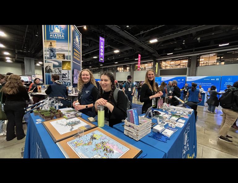 The UAF booth had lots of interest at AGU this year, as usual. Photo by Rod Boyce