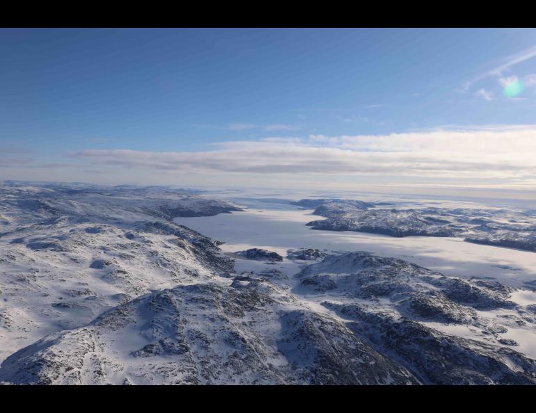 Jakobshavn Glacier, whose Greenlandic name is Sermeq Kujalleq, flows toward Disko Bay. Photo by Amy Jenson