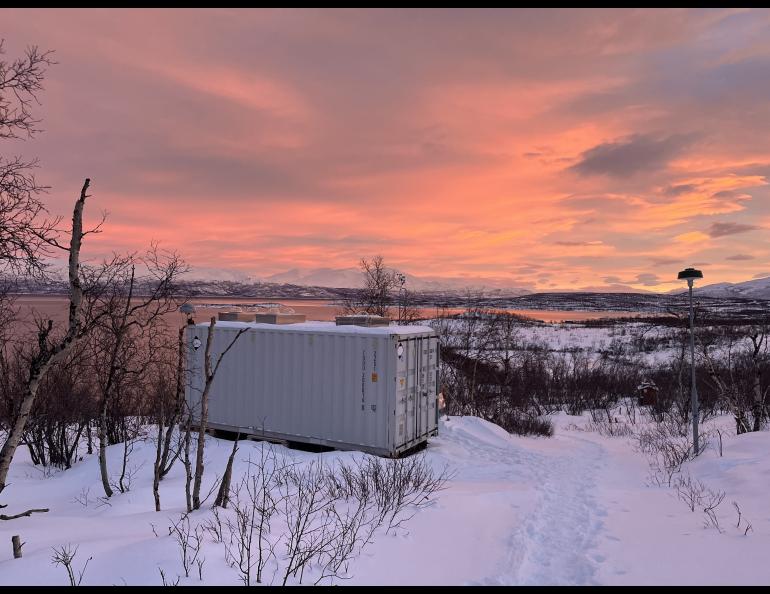 The Abisko, Sweden, container observatory. Photo by Kylee Branning