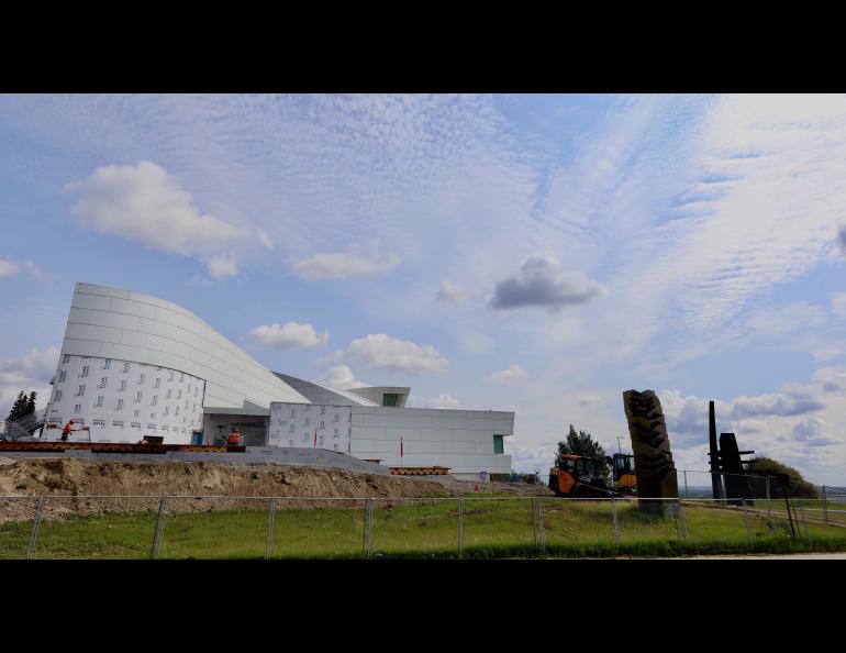 Planetarium construction continues at the west side of the University of Alaska Museum of the North on UAF’s Troth Yeddha’ Campus in Fairbanks. UAF photo by Karen Tomasik