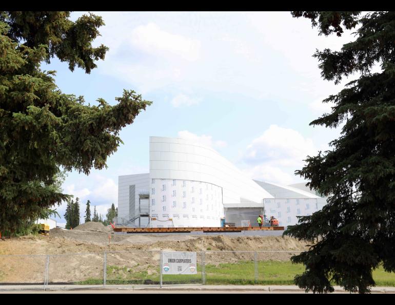 Planetarium construction continues at the west side of the University of Alaska Museum of the North on UAF’s Troth Yeddha’ Campus in Fairbanks. UAF photo by Karen Tomasik