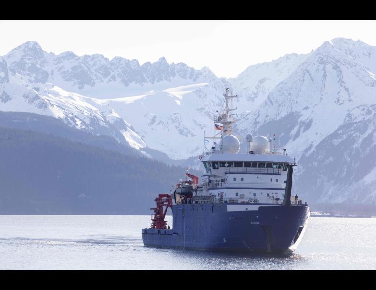 This file photo shows the research vessel Sikuliaq in Alaska's Resurrection Bay. UAF photo by Eric Engman
