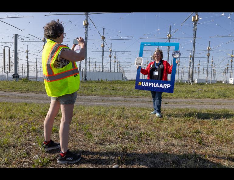 Taking selfies at the HAARP array. Photo by Bryan Whitten