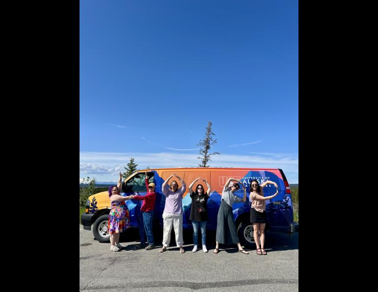 Some GI staff stopped to spell out HAARP on the way to Gakona from Fairbanks. Photo by Kelly Eagan