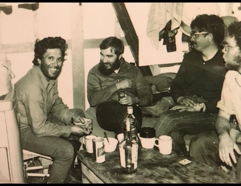 Gerd Wendler and colleagues on the McCall Glacier in 1972, where he had a project for five years. Photo courtesy Ruth Wendler