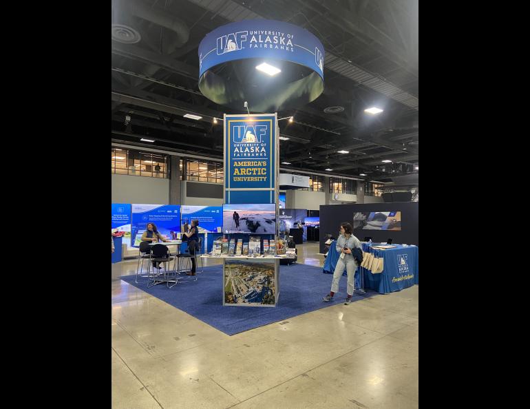 The UAF booth fully set up at AGU24. Photo by Becky Lindsey