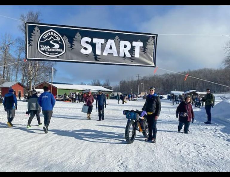 Peter Delamere at the start of the 2024 Iditarod Trail Invitational. Photo by Jennifer Delamere