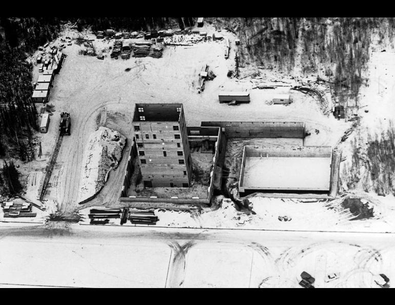 The Elvey Building under construction, circa  1968.