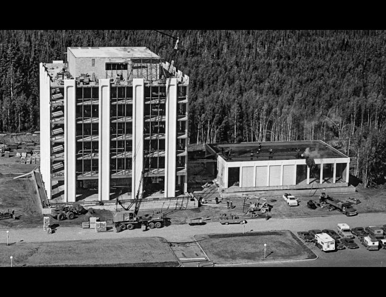 The Elvey Building under construction, circa 1969.
