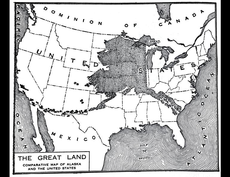 Alaska has been — and will continue to be — a place of great change. Map from “A Guide to Alaska, Last American Frontier” by Merle Colby, Federal Writers’ Project, 1935.