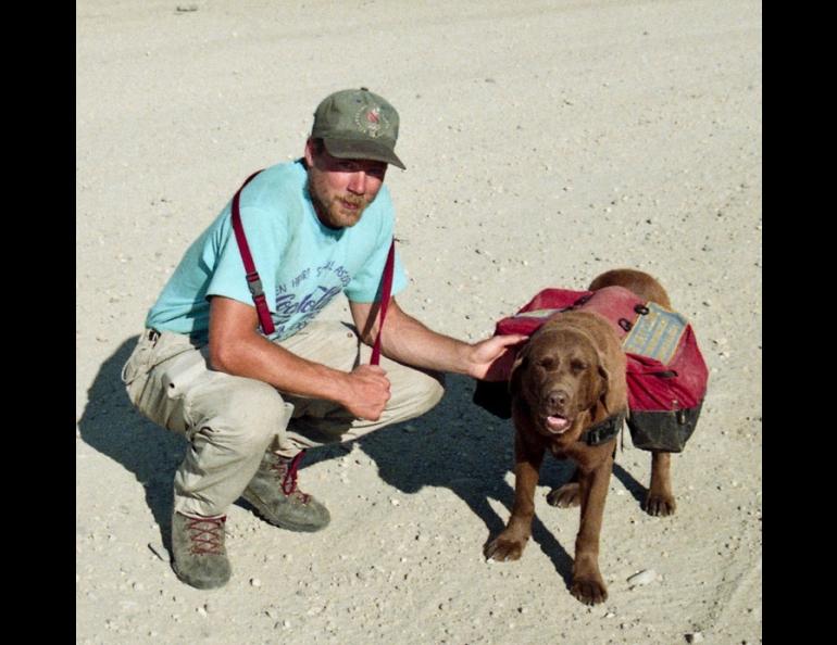 A person and a dog