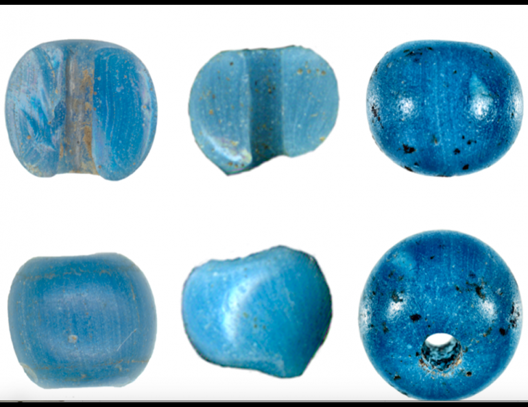 Glass beads made in Venice that archeologists found in northern Alaska. From the January 2021 paper “A Precolumbian Presence of Venetian Glass Trade Beads in Arctic Alaska,” in the journal American Antiquity, by Michael Kunz and Robin Mills.