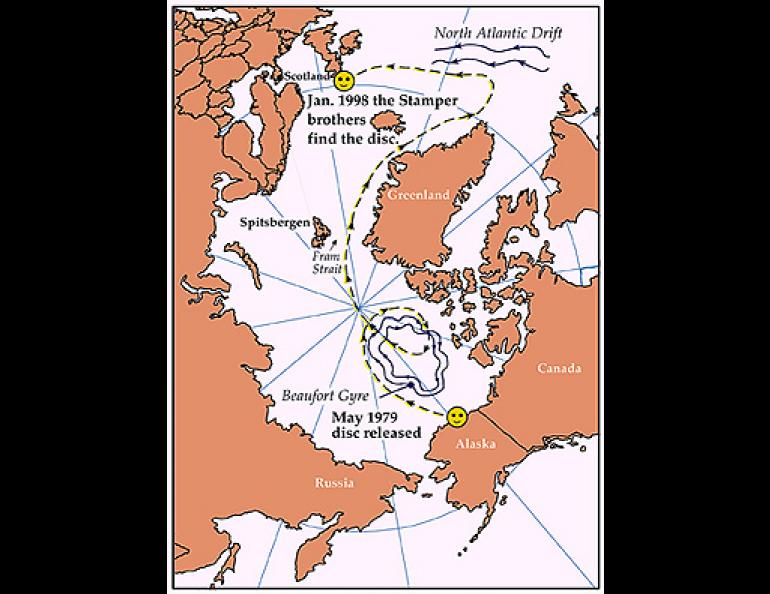 Map of disc travel
