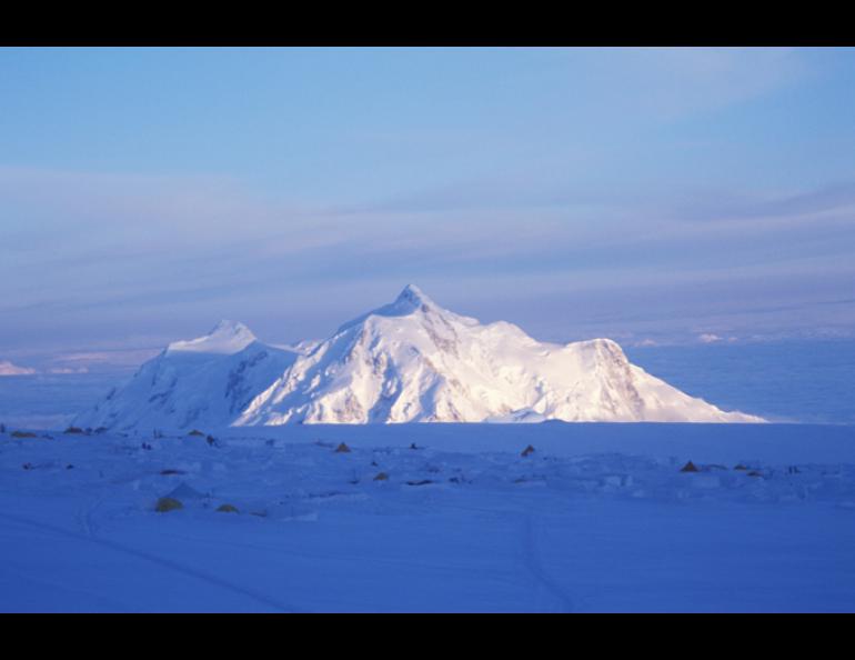Mt. Hunter in the Alaska Range is called by that name because a USGS worker mistook it for a nearby Mt. Hunter in 1906. A New Yorker in 1903 named the original Mt. Hunter for his aunt, Anna Hunter, who had financed his trip to Alaska. Ned Rozell photo.