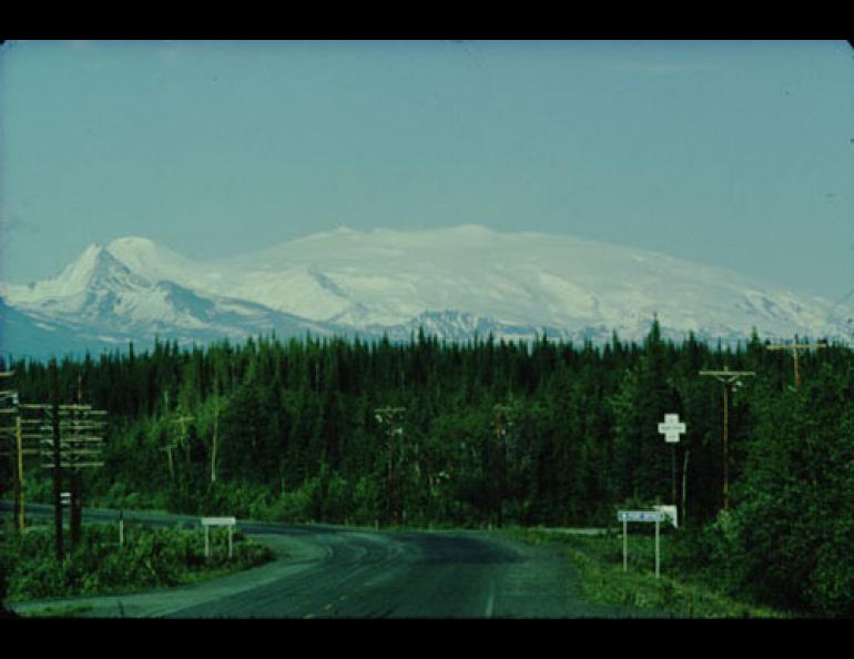  Mount Wrangell, an earthquake-sensitive volcano, as seen from Glennallen. Chris Nye photo. 