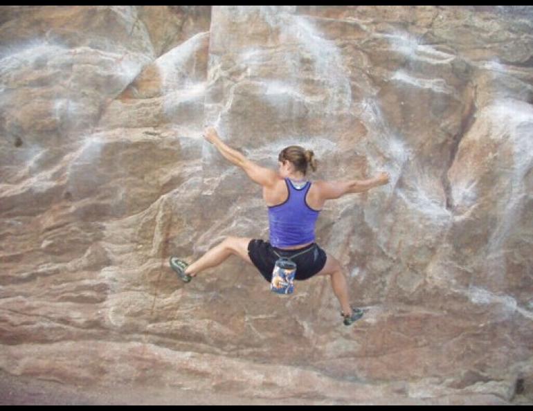 Merrick Johnston on a boulder in Boulder, Colorado. Photo courtesy of Merrick Johnston.