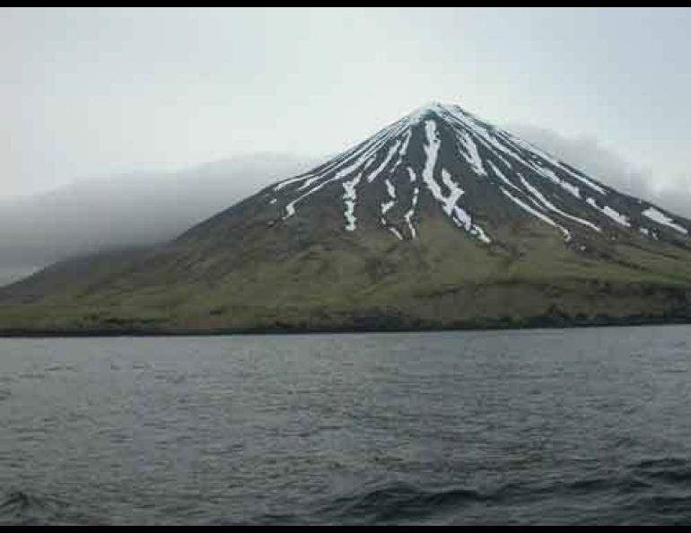 An Alaska volcano on Semisopochnoi Island in the Aleutians. The Alaska Volcano Observatory will soon put seismic instruments on the island. Ned Rozell photo