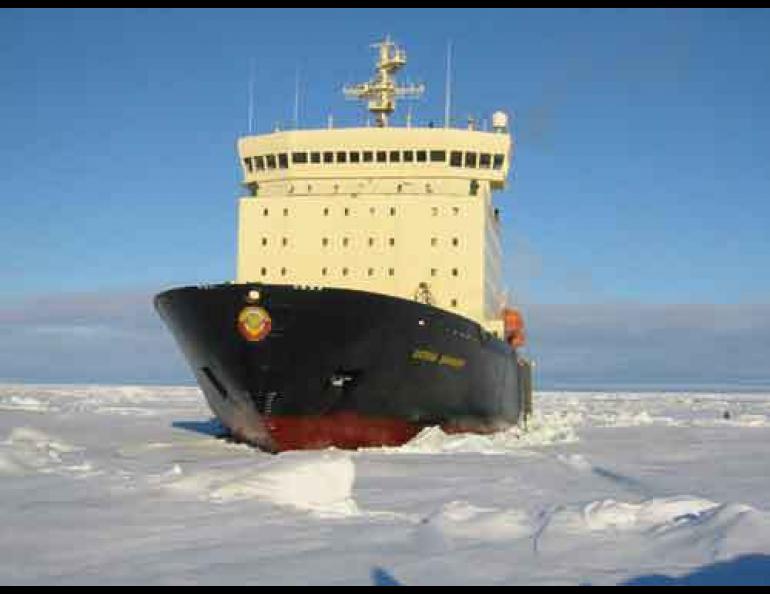  The Russian icebreaker Kapitan Dranitsyn, on which International Arctic Research Center scientists retrieved information about a pulse of warm water that entered the Arctic Ocean. Photo courtesy Igor Dmitrenko 