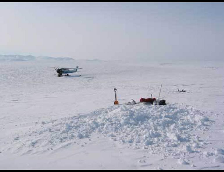 The snow near Burial Lake, in the foothills northwest of the Brooks Range in Noatak National Preserve, contained traces of a pesticide that were higher than samples from other western national parks. Photo by Don Campbell, USGS Denver.