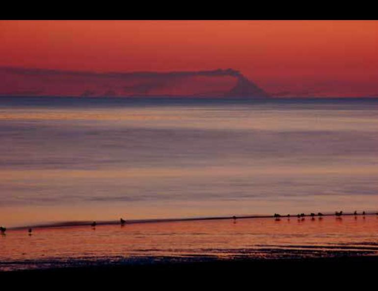 Augustine volcano viewed from Homer Spit in September 2006. Photo courtesy Tom Harnish and Alaska Volcano Observatory.