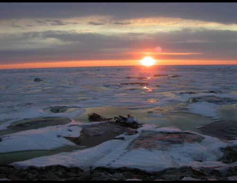  Is sea ice outside Shishmaref safe for travel? In a new program, Alaska scientists will try to take existing information from NOAA more useful to everyday people. Photo by Ned Rozell. 