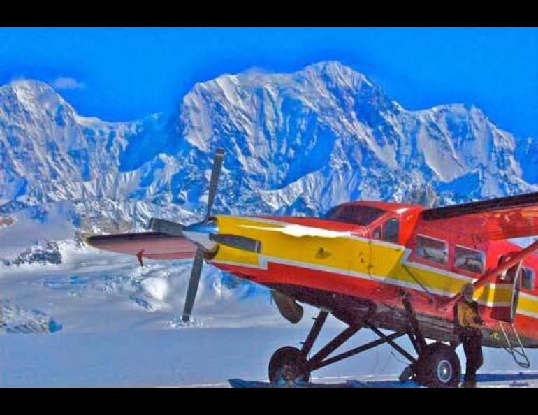  Paul Claus, owner of Ultima Thule Lodge in the Wrangell Mountains, sometimes flies scientists in his turbine Otter aircraft. Photo by Chris Larsen. 