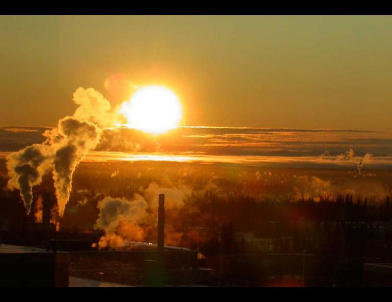 Fairbanks’ low angle of light in early winter. Photo by Ned Rozell.