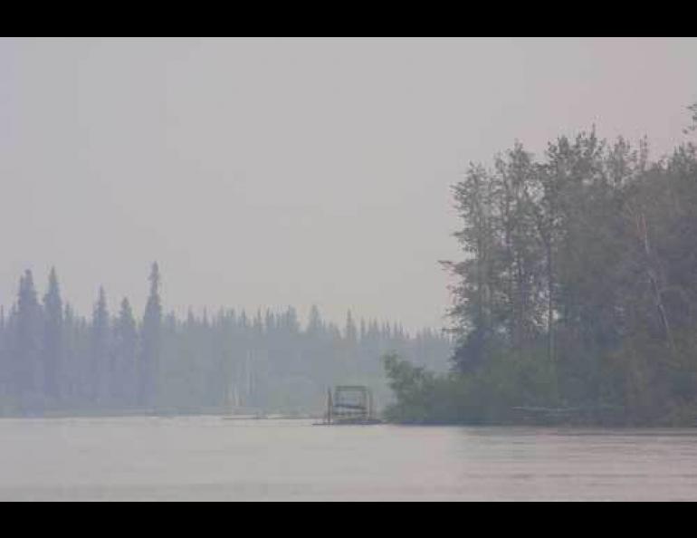 Where have all the wildfires gone? Wildfires created this smoke on the Tanana River in 2004. Photo by Ned Rozell.