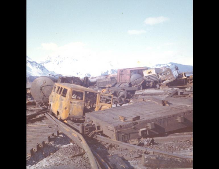  Seward, Alaska, following the 1964 earthquake that generated waves that destroyed much of the town’s waterfront, and its economic base as a shipping port. All photos courtesy of Mark Wisdom. 